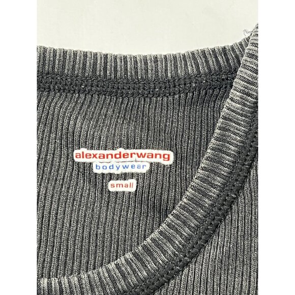 Alexander Wang Bodywear Short Sleeve Tee in Ribbed Cotton - Picture 4 of 5